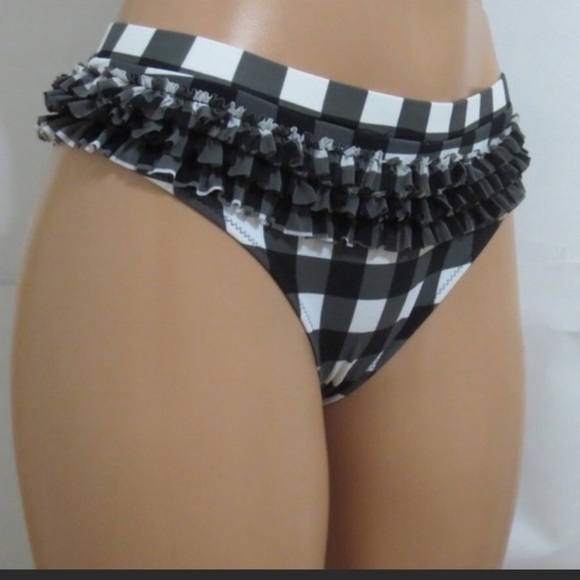 Beach Joy Blk Flouncy Ruffle Halter String Bikini - Picture 8 of 8